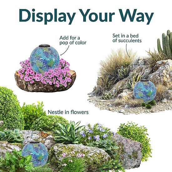 Net Health Shops Crackled Glass Gazing Ball - 10 Inch 2-pc. Yard Art