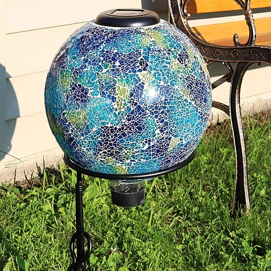 Net Health Shops Crackled Glass Gazing Ball - 10 Inch 2-pc. Yard Art
