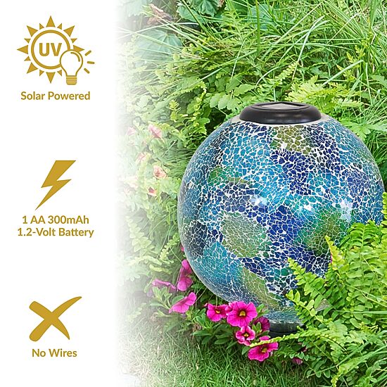 Net Health Shops Crackled Glass Gazing Ball - 10 Inch 2-pc. Yard Art