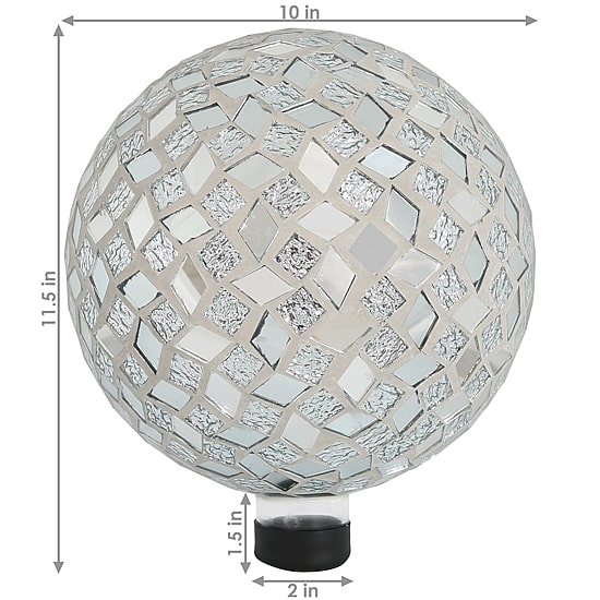 Net Health Shops Diamond Mosaic Gazing Globe - 10 Inch Glass Yard Art