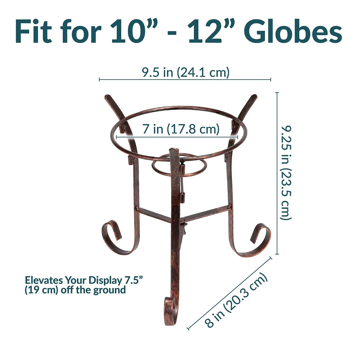 Net Health Shops Black Steel Gazing Ball Stand - 9 Inch Yard Art