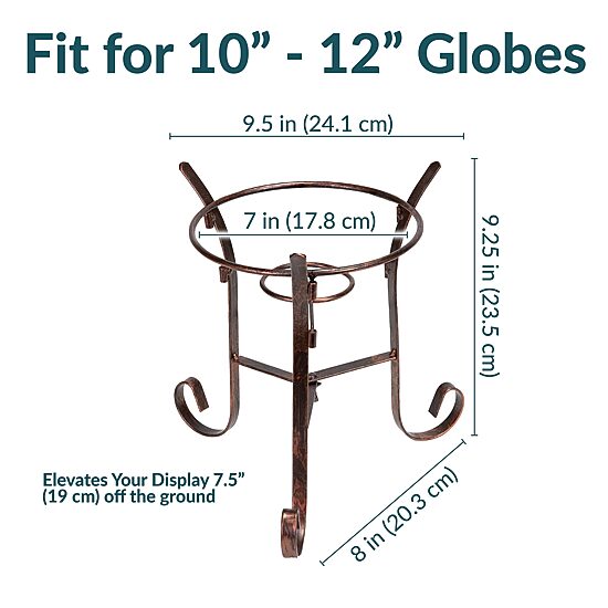 Net Health Shops Black Steel Gazing Ball Stand - 9 Inch Yard Art