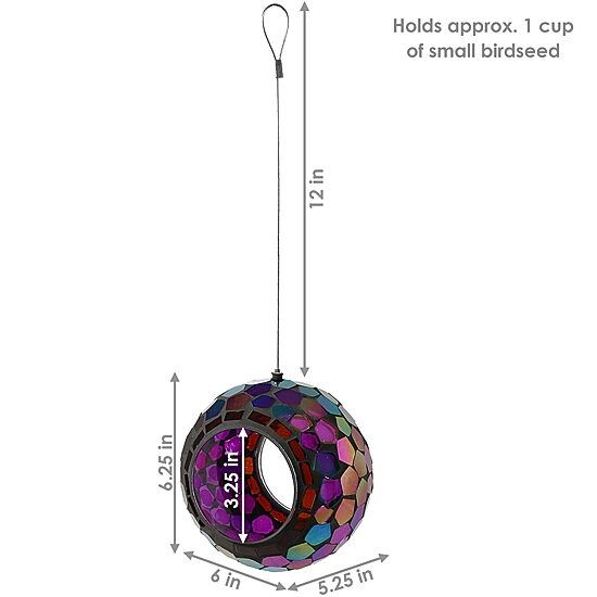 Net Health Shops Round Mosaic Glass Bird Feeder