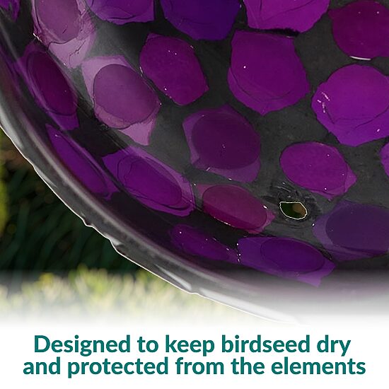 Net Health Shops Round Mosaic Glass Bird Feeder