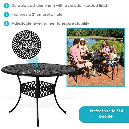 Sunnydaze Dining Collection Weather Resistant Metal Side Table