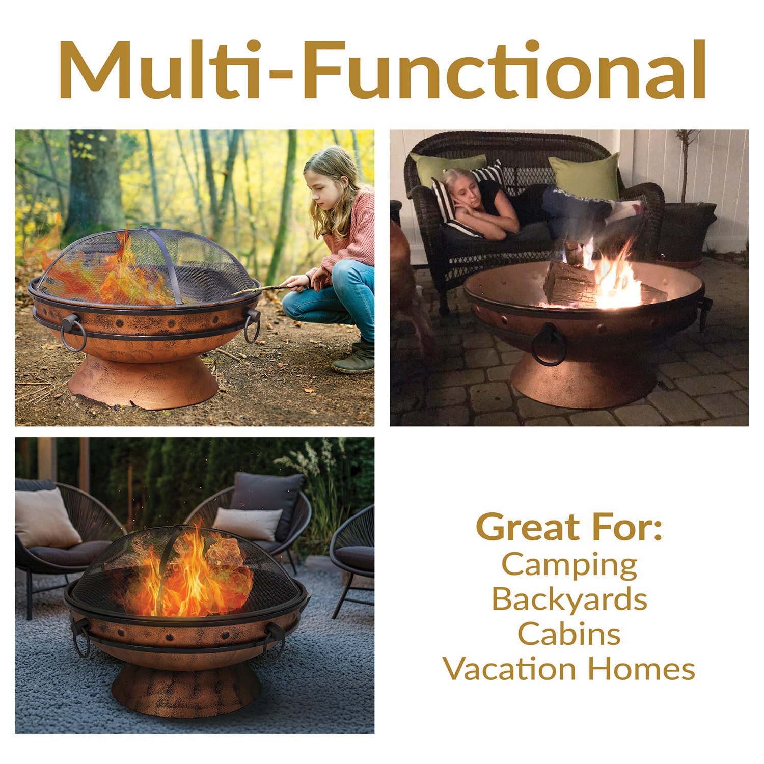 Sunnydaze Collection Portable Weather Resistant Fire Pit