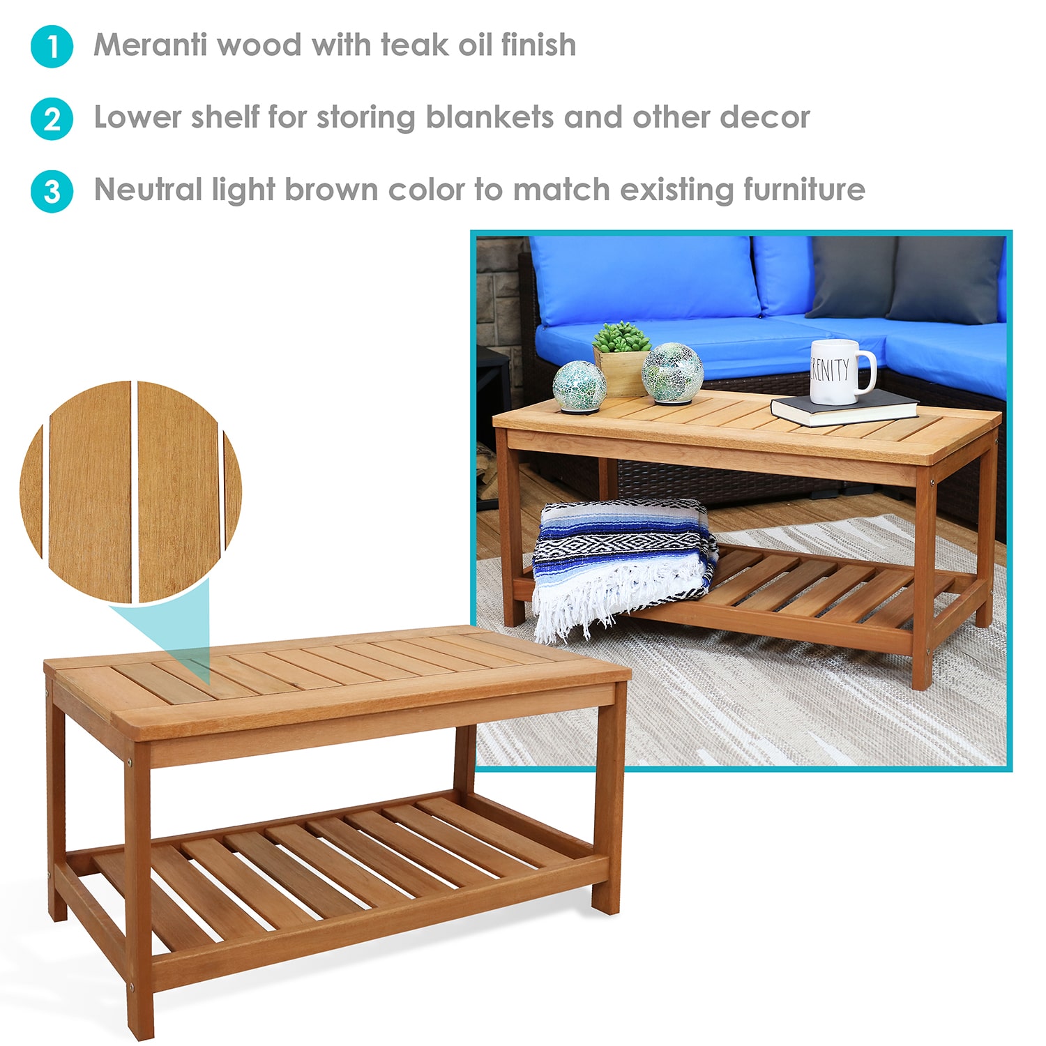 Sunnydaze Modern Coffee Table
