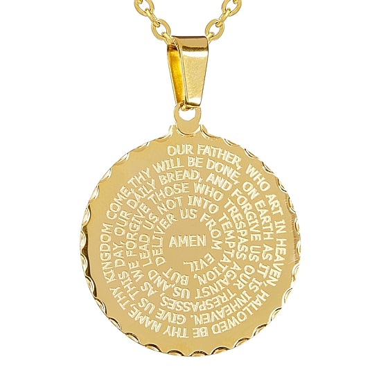 Mens 18K Gold over Stainless Steel Pendant Necklace