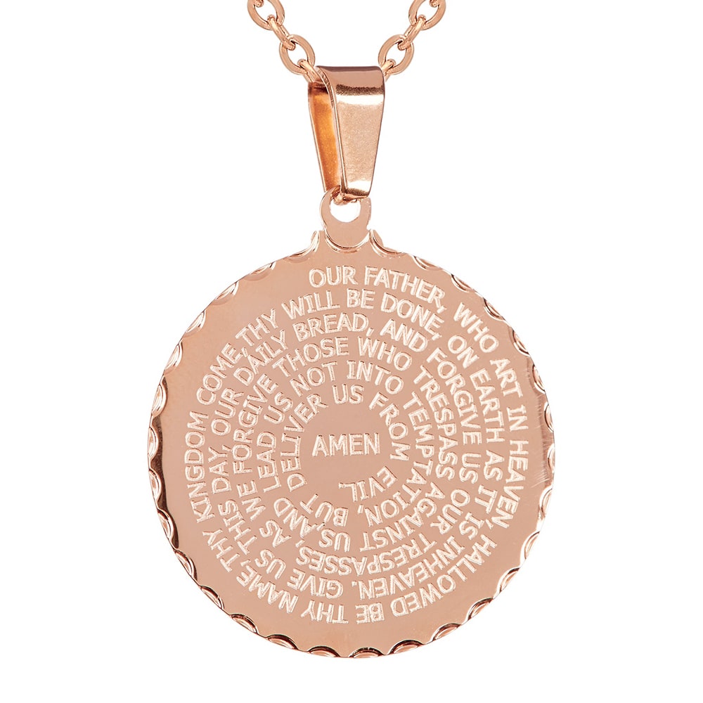 Mens 18K Gold over Stainless Steel Pendant Necklace