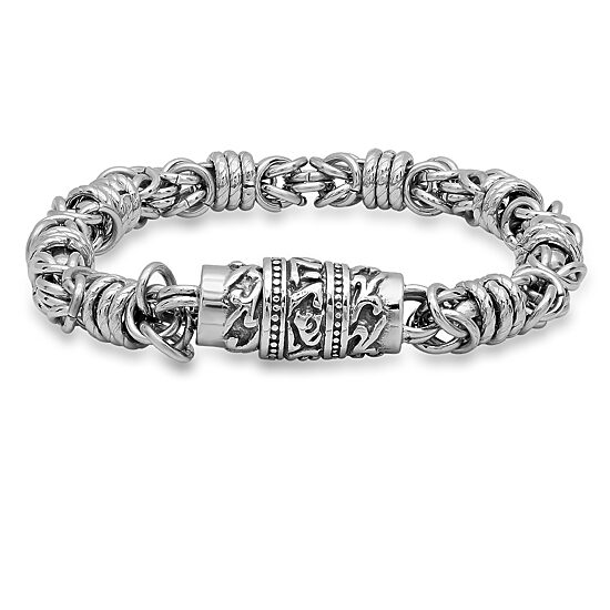 Steeltime Mens Stainless Steel Solid Hypoallergenic 8 1/2 Inch Link Bracelet