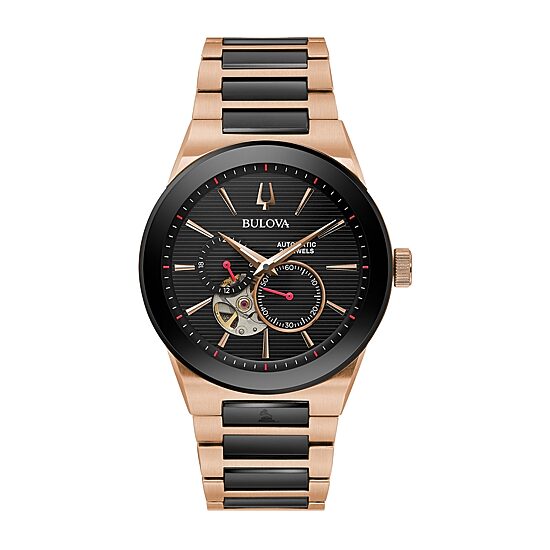 Bulova Latin Grammy Mens Two Tone Stainless Steel Bracelet Watch 98a236