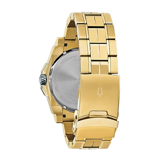 Bulova Precisionist Mens Gold Tone Stainless Steel Bracelet Watch 98d156