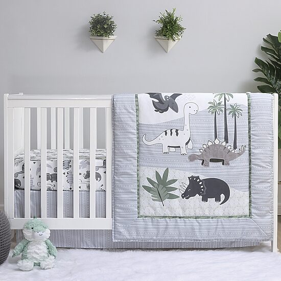 The Peanutshell Dino 3-pc. Crib Bedding Set