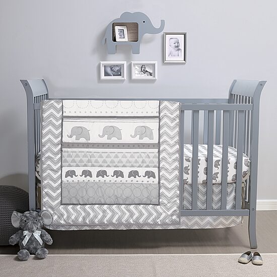 The Peanutshell Elephant Walk 3-pc. Crib Bedding Set