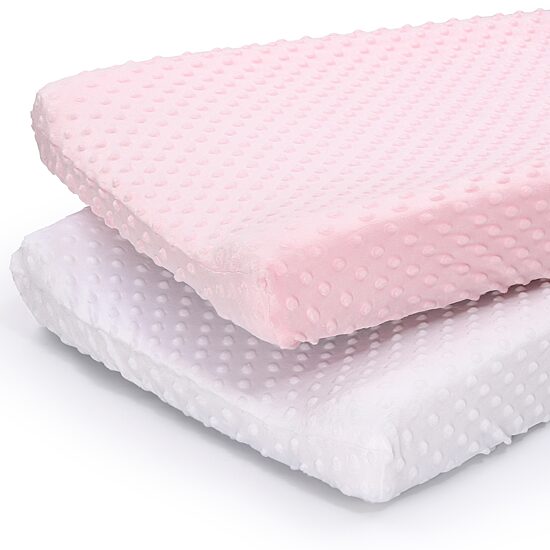 The Peanutshell Pink/White Minky Dot 2-pc. Changing Pad Cover