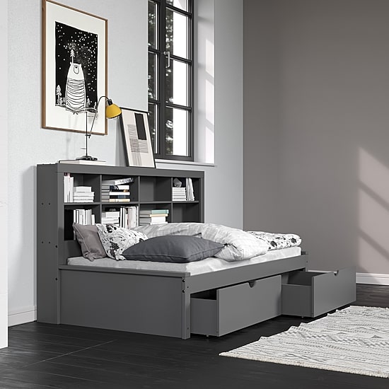 Bookcase Twin Daybed with Dual Underbed Drawers