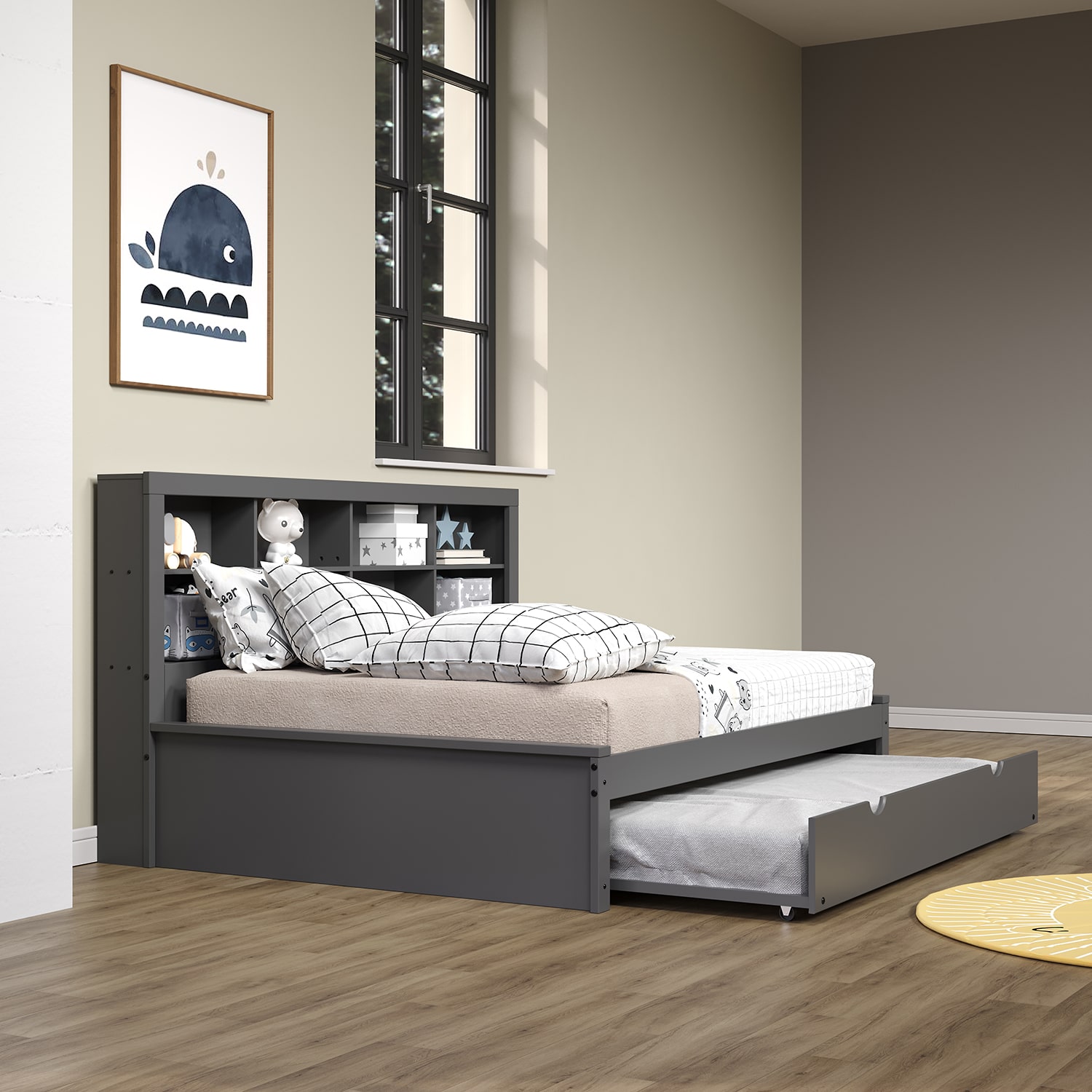 Bookcase Full Daybed with Twin Trundle