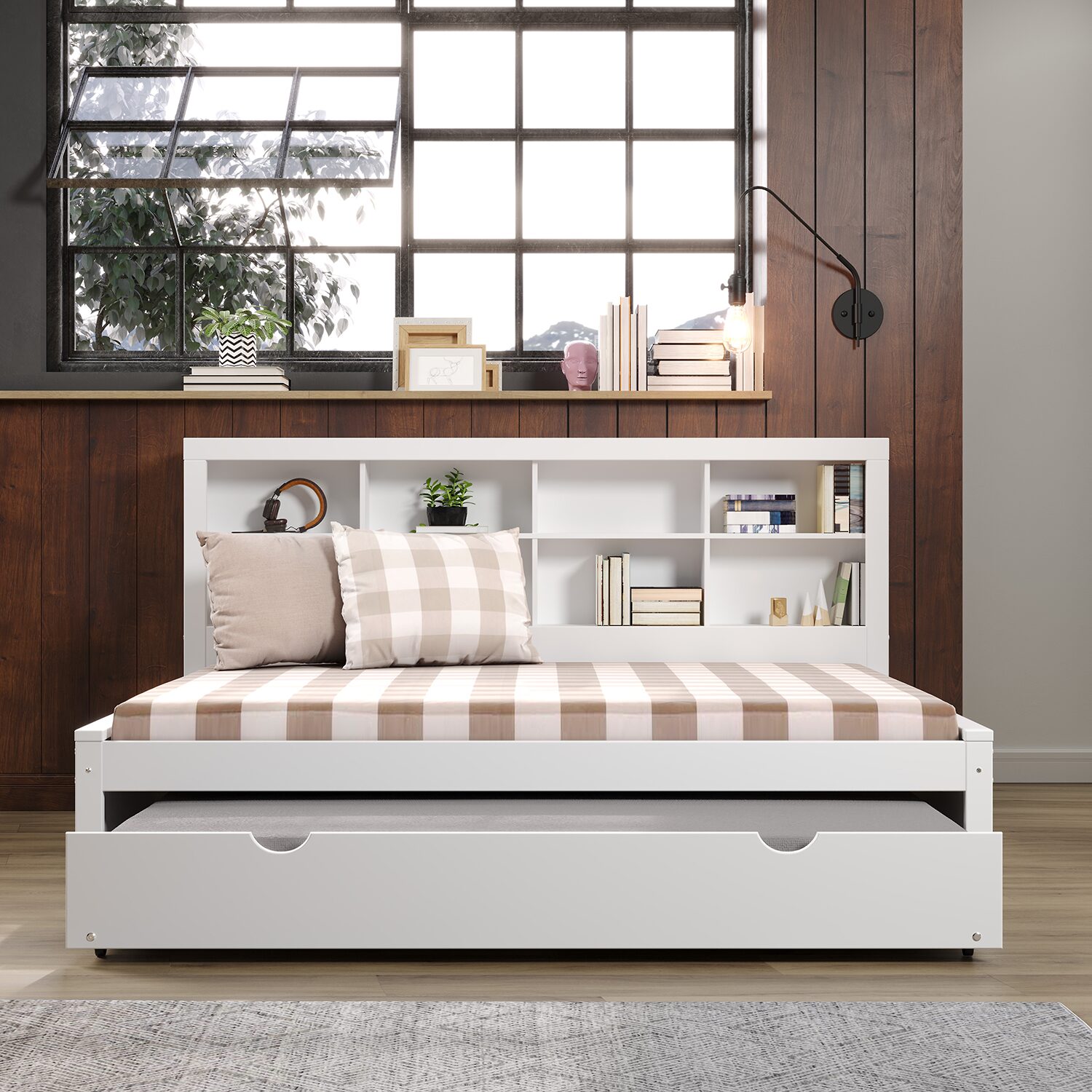 Bookcase Full Daybed with Twin Trundle