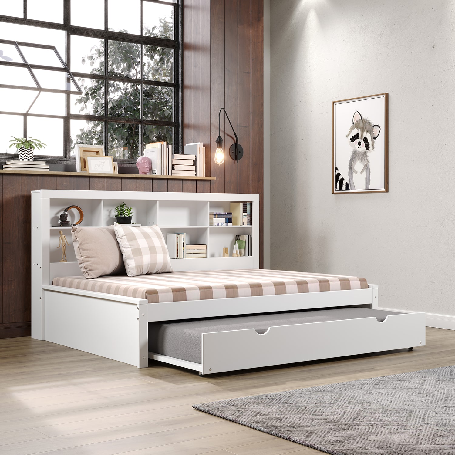 Bookcase Full Daybed with Twin Trundle