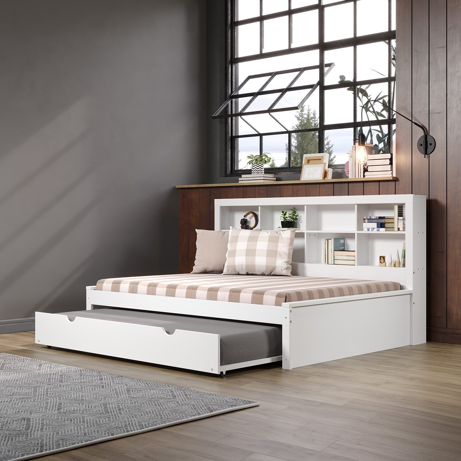 Bookcase Full Daybed with Twin Trundle