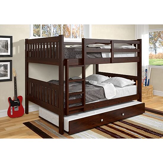 Austin Mission Full over Full Bunk Bed with Twin Trundle