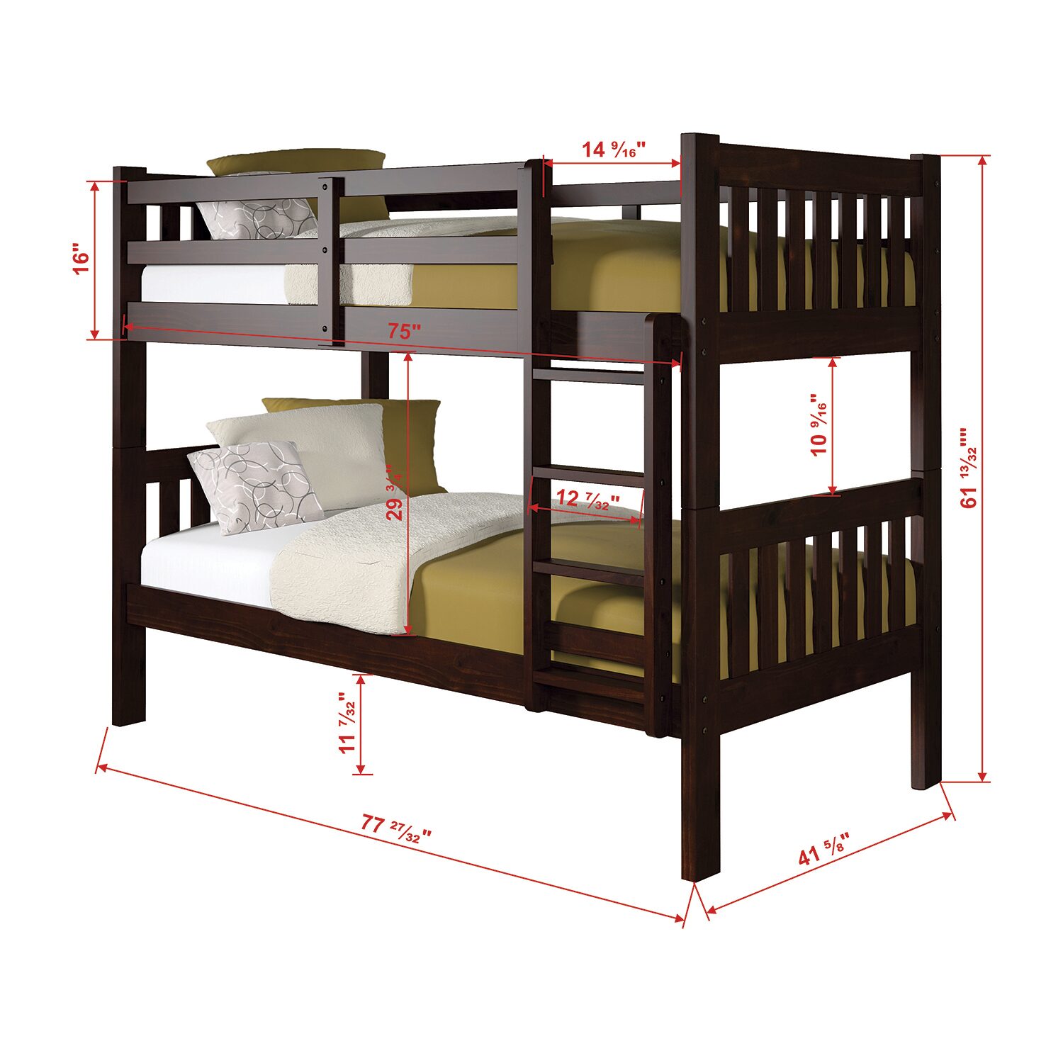 Austin Mission Twin over Bunk Bed