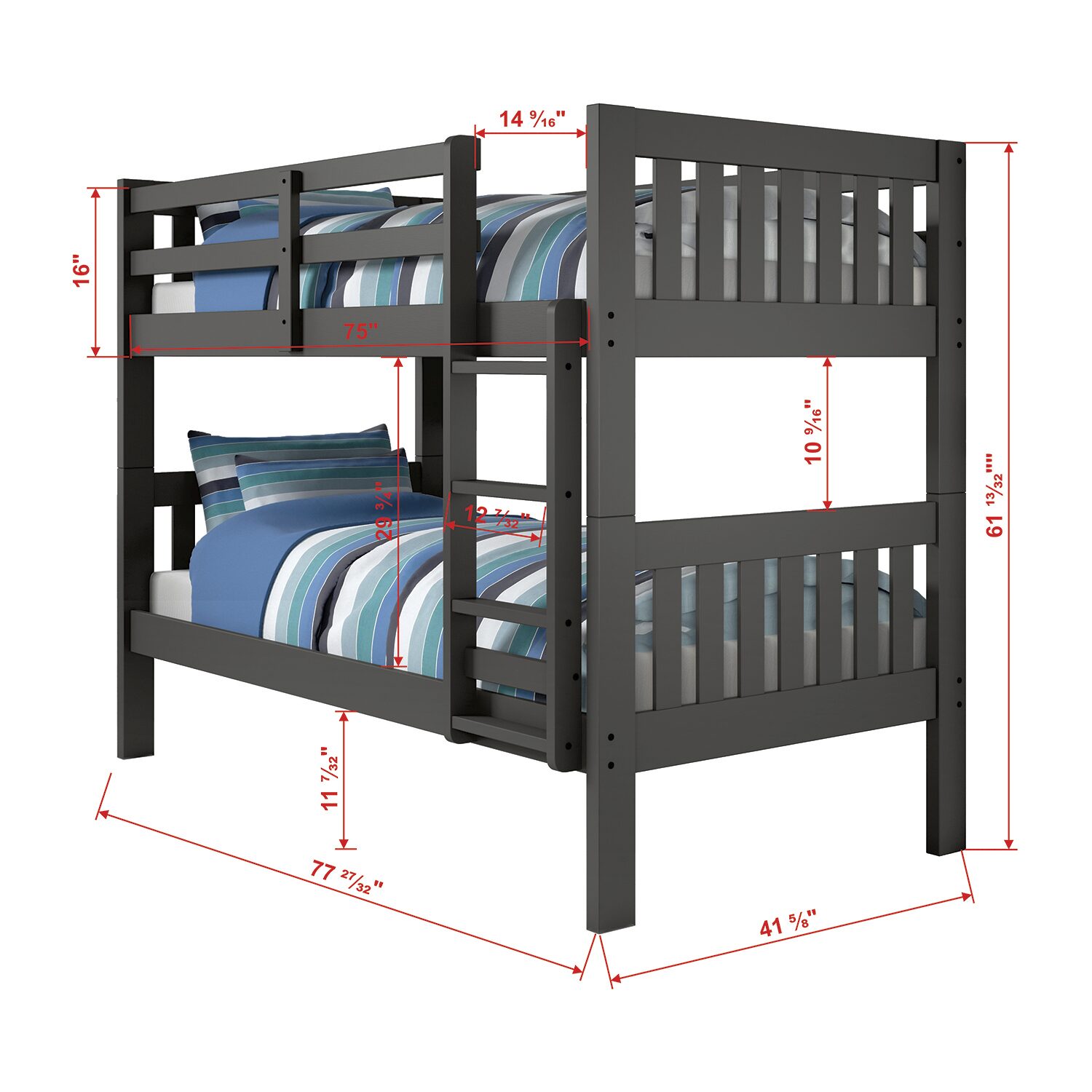 Austin Mission Twin over Twin Bunk Bed