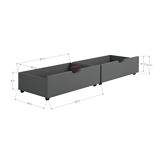 Austin Mission Twin over Twin Bunk Bed with Dual Underbed Drawers