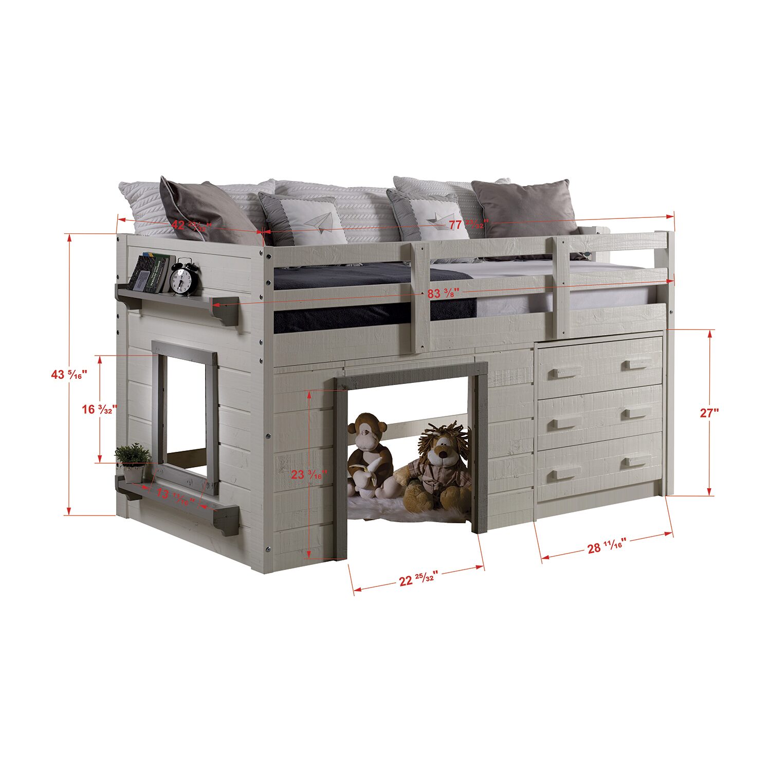 Sweet Dreams Twin Low Loft Bed