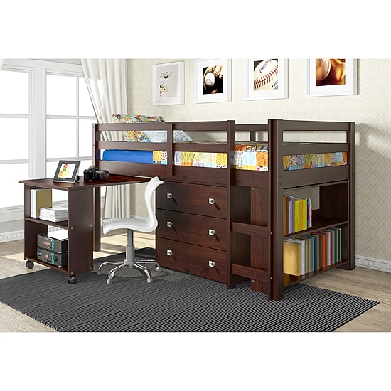 Pull Out Study Twin Low Loft Bed