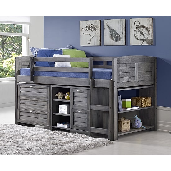 Louver Twin Modular Low Loft Bed - Group A