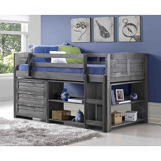 Louver Twin Modular Low Loft Bed - Group B