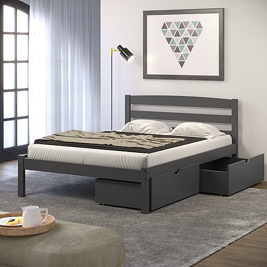 Econo Modern Full Bed with Dual Underbed Drawers