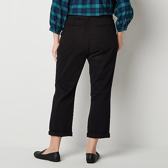 St. John's Bay Plus Women's Relaxed Fit Girl Friend Chino Pant