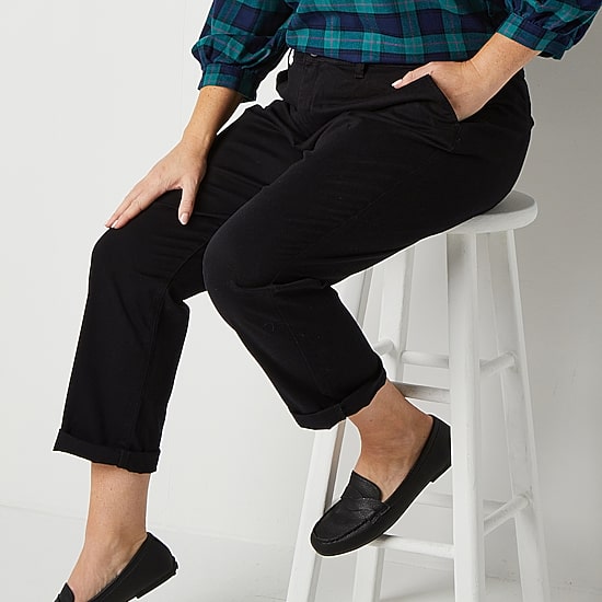 St. John's Bay Plus Women's Relaxed Fit Girl Friend Chino Pant