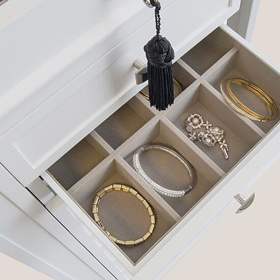 Mele And Co Olympia White Jewelry Armoire