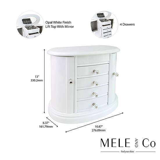 Mele And Co Heloise  White Jewelry Box