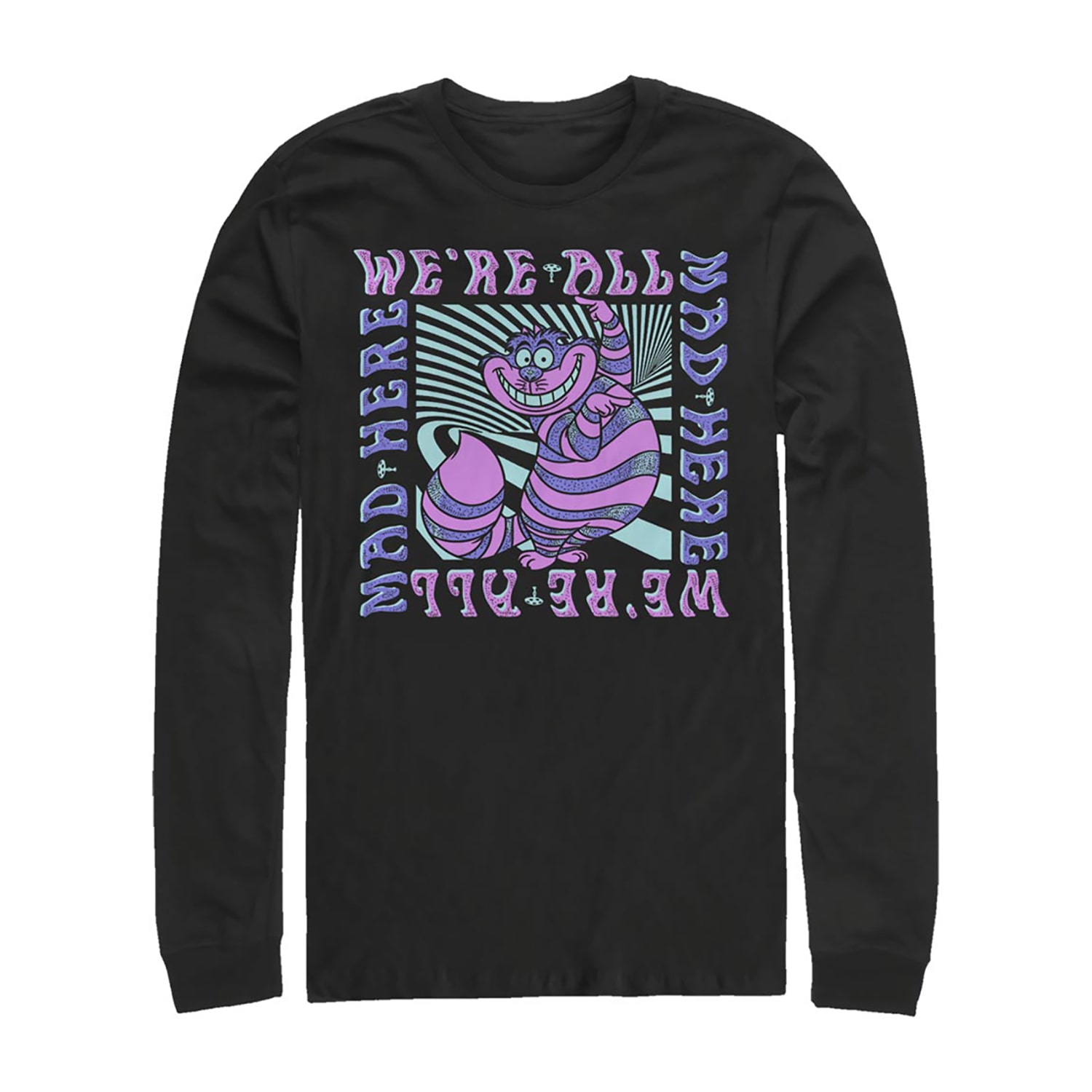 Mens Long Sleeve Alice Wonderland Graphic T-Shirt