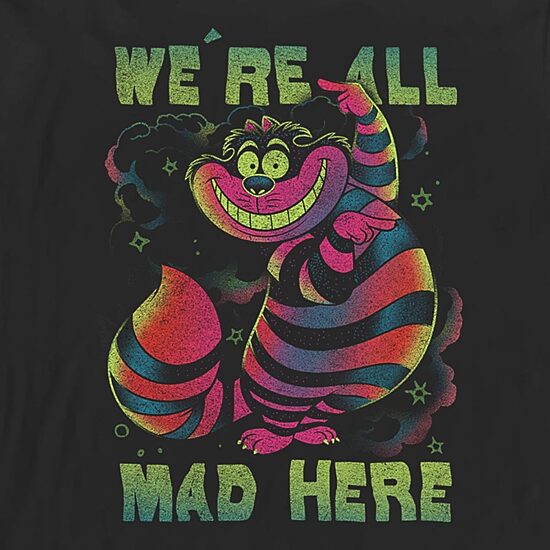 Mens Long Sleeve Alice In Wonderland Graphic T-Shirt