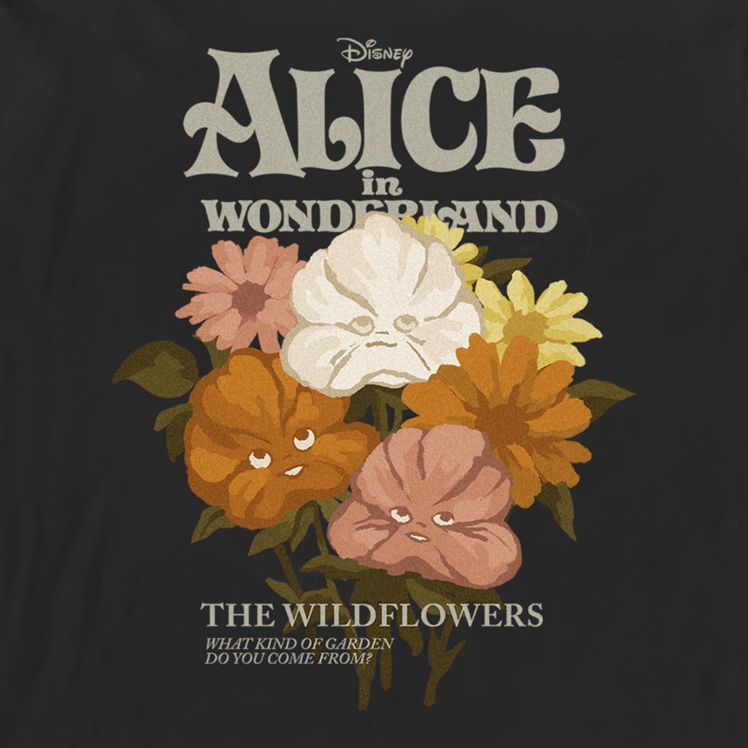 Mens Long Sleeve Alice Wonderland Graphic T-Shirt