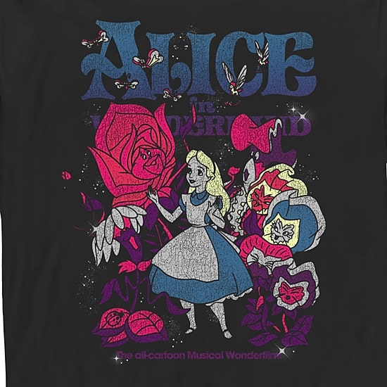 Mens Long Sleeve Alice in Wonderland Graphic T-Shirt
