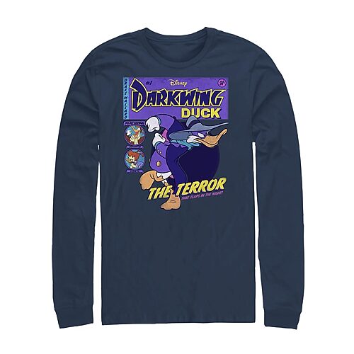 Mens Long Sleeve Graphic T-Shirt, Medium, Blue