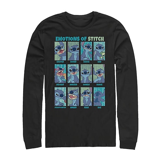 Mens Long Sleeve Stitch Graphic T-Shirt