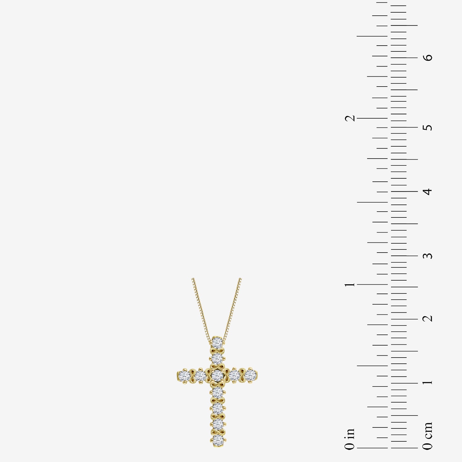 Womens 1/4 CT. T.W. Natural White Diamond 10K Gold Cross 18 Inch Pendant Necklace