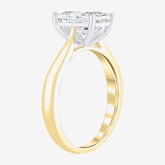 (G / VS2) Womens 2 CT. Lab-Grown White Diamond 14K Gold Radiant-cut Solitaire Engagement Ring