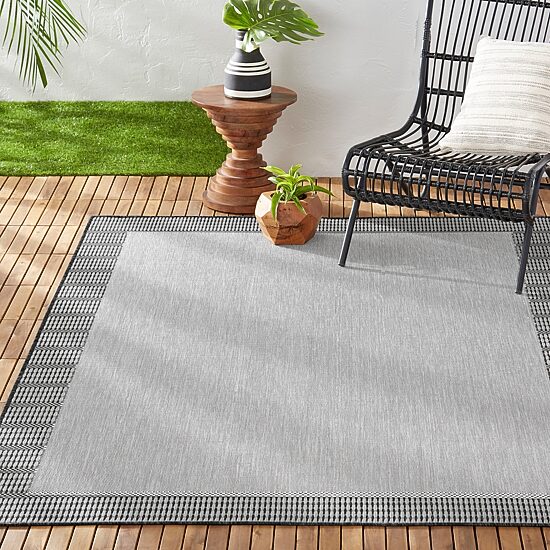 Nicole Miller Country Landry Bordered Outdoor Rectangular Area Rug