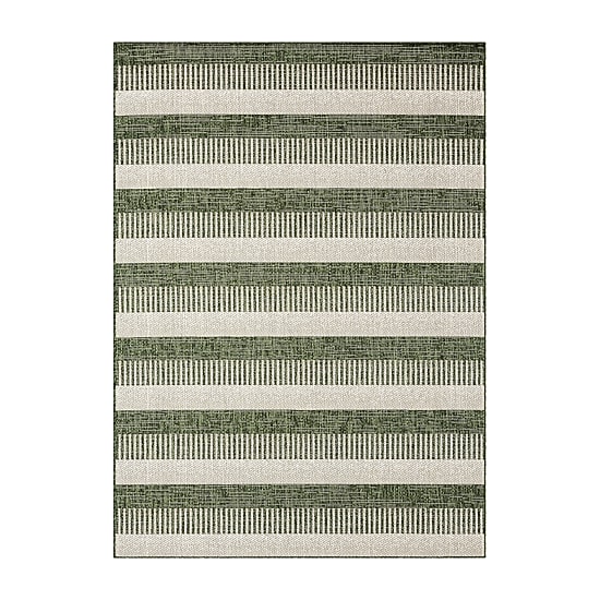 Nicole Miller Country Charlotte Stripe UV Protection Washable Outdoor Rectangular Area Rug