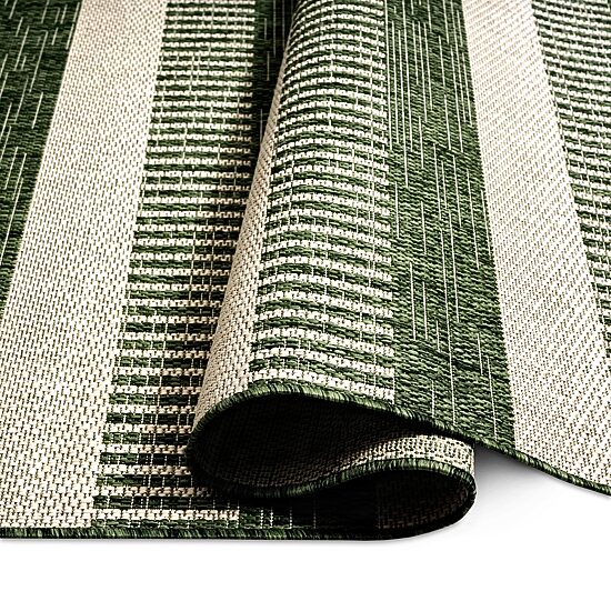 Nicole Miller Country Charlotte Stripe UV Protection Washable Outdoor Rectangular Area Rug