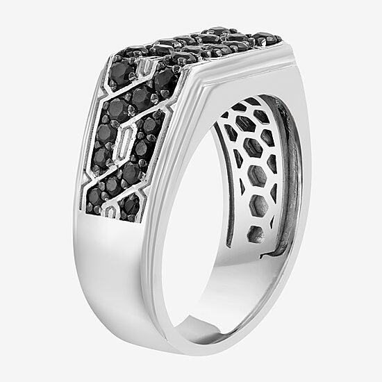 Effy Final Call Limited Quantities! Mens Genuine Black Spinel Sterling Silver Round Fashion Ring