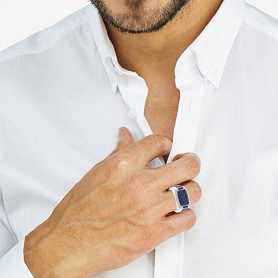 Effy Final Call Limited Quantities! Mens Genuine Blue Sterling Silver Round Fashion Ring